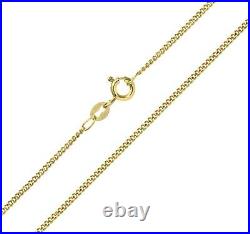 9ct Yellow Gold Curb Chain Necklace 16 18 20 22 24 Choice of Length