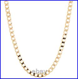 9ct Yellow Gold Curb Chain Uk Hallmarked 16 18 20 22 24 Inch Solid 9ct Gold