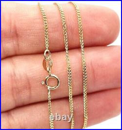 9ct Yellow Gold Curb Link Chain Necklace 1.2mm 9 Carat Choose your size