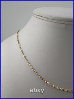 9ct Yellow Gold D-Cut Chain 18 INCH 2.2mm Wide Full UK Hallmark & Boxed