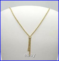 9ct Yellow Gold Dangling Tassels Necklace 18'' chain