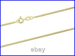 9ct Yellow Gold Diamond Cut Curb Chain 16/18/20/22/24 Necklace Solid Gold