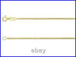9ct Yellow Gold Diamond Cut Curb Chain 16/18/20/22/24 Necklace Solid Gold