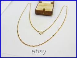 9ct Yellow Gold Diamond Cut Curb Link Chain Necklace Vintage c1970 60cm Length