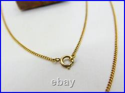 9ct Yellow Gold Diamond Cut Curb Link Chain Necklace Vintage c1970 60cm Length