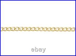 9ct Yellow Gold Diamond Cut Flat Hollow Curb Chain 16/40cm-20/50cm Hallmarked