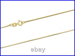 9ct Yellow Gold Diamond Cut Square Snake Jewellery Chain 16-18 Necklace