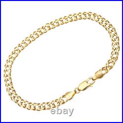 9ct Yellow Gold Double Curb Bracelet 7.5 INCH 5mm WIDTH