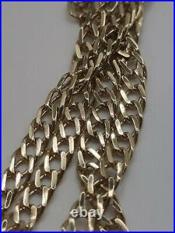 9ct Yellow Gold Fancy Link Double Curb Chain Necklace