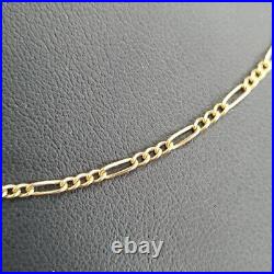 9ct Yellow Gold Figaro 16 Chain Necklace 3.14g Hallmarked 375 9k U67b