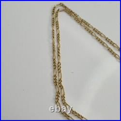 9ct Yellow Gold Figaro 16 Chain Necklace 3.14g Hallmarked 375 9k U67b