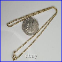 9ct Yellow Gold Figaro 16 Chain Necklace 3.14g Hallmarked 375 9k U67b