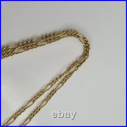 9ct Yellow Gold Figaro 16 Chain Necklace 3.14g Hallmarked 375 9k U67b