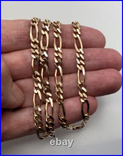 9ct Yellow Gold Figaro Chain. Length 20 Fully Hallmarked. Weighs 20.8 grams