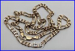 9ct Yellow Gold Figaro Chain. Length 20 Fully Hallmarked. Weighs 20.8 grams