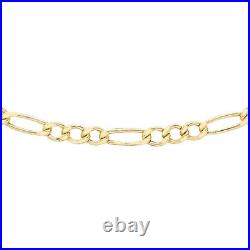 9ct Yellow Gold Figaro Chain for Unisex Size 24 Inches with Spring Ring Clasp