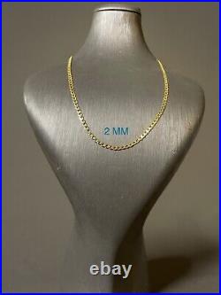 9ct Yellow Gold Flat Curb Chain Necklace for Men and Women Unisex Jewellery