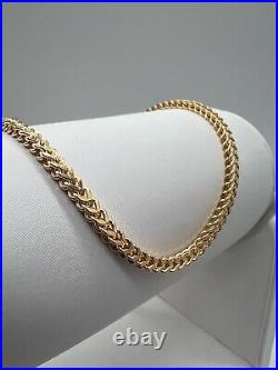 9ct Yellow Gold Franco Chain 18 20 22 24 26 28 30 3mm Wide UK Stock