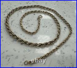 9ct Yellow Gold Graduated Width Rope Chain Necklace 19 Fully Hallmarked