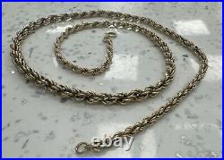 9ct Yellow Gold Graduated Width Rope Chain Necklace 19 Fully Hallmarked