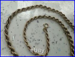 9ct Yellow Gold Graduated Width Rope Chain Necklace 19 Fully Hallmarked