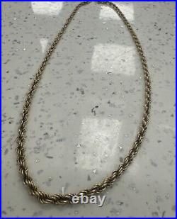 9ct Yellow Gold Graduated Width Rope Chain Necklace 19 Fully Hallmarked