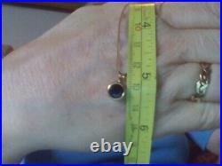 9ct Yellow Gold Hallmarked Natural Blue Sapphire Pendant With Chain