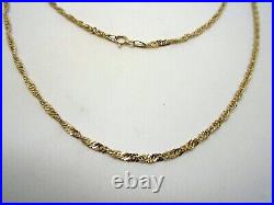 9ct Yellow Gold Hallmarked Singapore Link Chain 16 Inch 2mm 3g Free UK Shipping