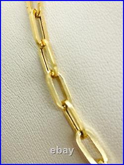 9ct Yellow Gold Hollow Paperclip Style Chain 3.7mm 18 CHEAPEST ON EBAY