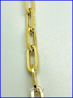 9ct Yellow Gold Hollow Paperclip Style Chain 3.7mm 18 CHEAPEST ON EBAY