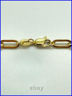 9ct Yellow Gold Hollow Paperclip Style Chain 3.7mm 18 CHEAPEST ON EBAY