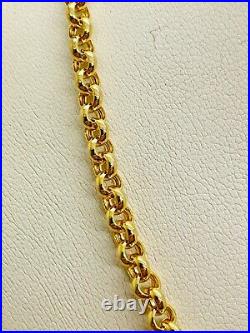 9ct Yellow Gold Hollow Round Belcher Link Chain 4.0mm 20