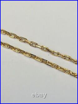 9ct Yellow Gold Light Belcher Chain Necklet For Pendant 16 Inches