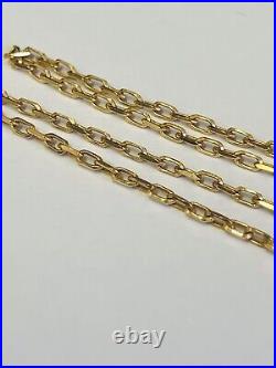 9ct Yellow Gold Light Belcher Chain Necklet For Pendant 16 Inches