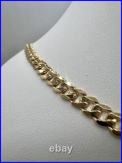 9ct Yellow Gold Men's 24 Solid Curb Chain 5.5mm Wide FULLY Hallmarked & Box