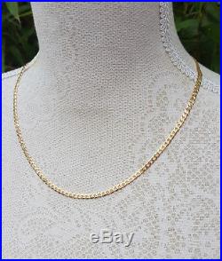 9ct Yellow Gold Men's 3.6mm Diamond Cut Flat Curb Chain Necklace 20 22 & 24'