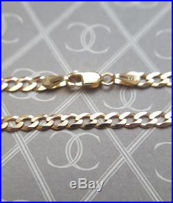 9ct Yellow Gold Men's 3.6mm Diamond Cut Flat Curb Chain Necklace 20 22 & 24'
