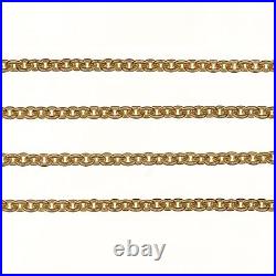 9ct Yellow Gold Mini Rolo Belcher Link Necklace Chain 1.2mm Choose your length