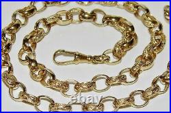 9ct Yellow Gold On Silver 20 Inch Oval Link Solid Belcher Chain