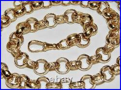 9ct Yellow Gold On Silver 24 Inch Patterned Solid Belcher Chain