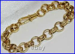 9ct Yellow Gold On Silver Belcher Bracelet Mens 9 Inch