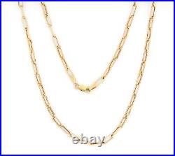 9ct Yellow Gold Paperclip Chain Oval 3mm Link 16 18 20 22 24 UK Hallmarked