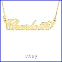 9ct Yellow Gold Personalised Name Plate Necklace On 16 Trace Chain Gift Boxed
