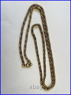 9ct Yellow Gold Rope Chain 51cm Fine Wheat Twist 8.33g
