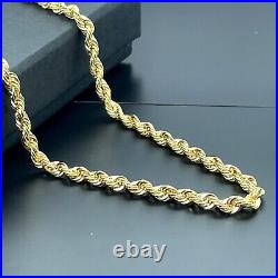 9ct Yellow Gold Rope Chain Necklace 3mm Wide Hallmarked 18-24 Inches Brand New