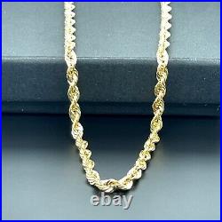 9ct Yellow Gold Rope Chain Necklace 3mm Wide Hallmarked 18-24 Inches Brand New