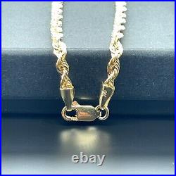 9ct Yellow Gold Rope Chain Necklace 3mm Wide Hallmarked 18-24 Inches Brand New