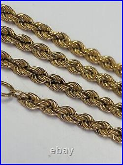 9ct Yellow Gold Rope Chain Necklet 20 Inches