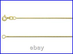 9ct Yellow Gold Round Snake Jewellery Chain 16/18 0.9mm Necklace Hallmarked