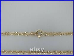 9ct Yellow Gold Singapore 2.2mm Chain 16, 18, 20, 22, 24 Fully Hallmarked